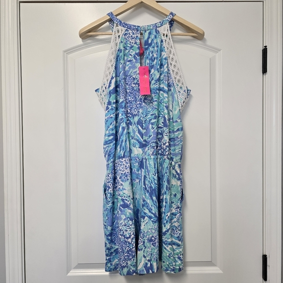 Lilly Pulitzer NWT Lala Romper Haven Hey Hey Soleil Blue White Size Large 001702 - Picture 7 of 9